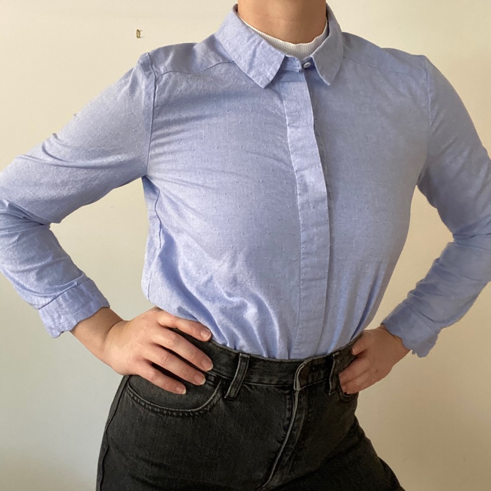 ZARA Blouse w/ Scallop Detail